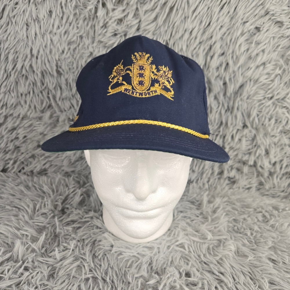 Cali-Fame Wentworth Founder Hat‎ Mens OSFA Navy Blue Vintage Snapback Gold Rope